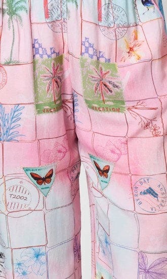 Threadz Womens Capri Print Wide Leg Pant