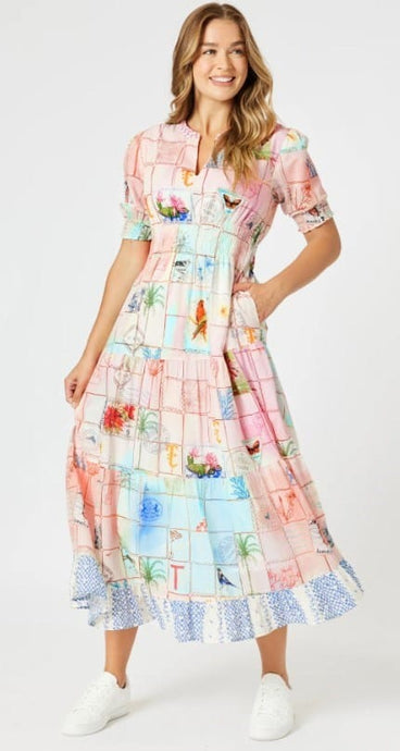 Threadz Womens Capri Print Maxi Dress