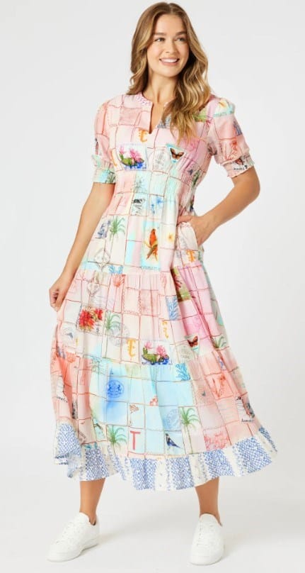 Threadz Womens Capri Print Maxi Dress