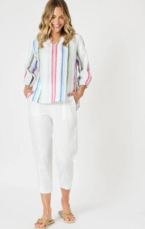 Gordon Smith Sarah Linen Pleat Hem Pant