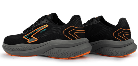 Sfida Mens Brazen Lace Up Running Shoes - Black Orange Teal
