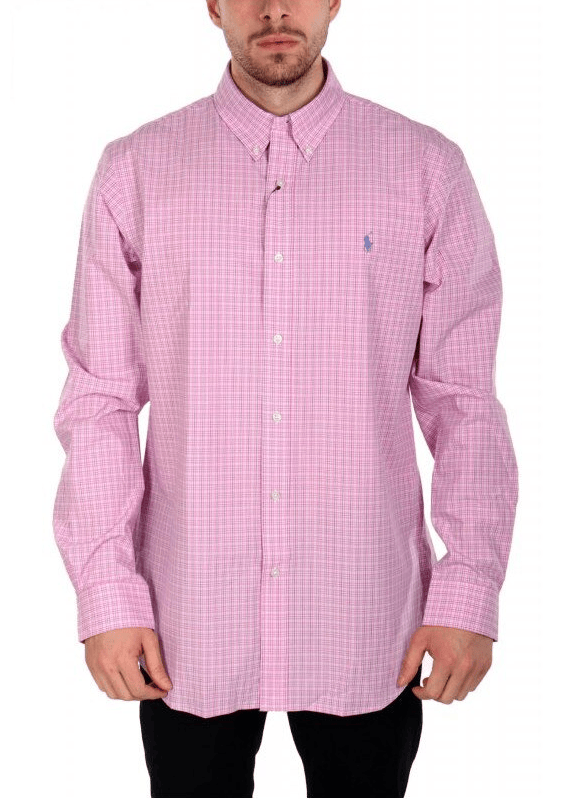 Load image into Gallery viewer, Ralph Lauren Mens Custom Fit Stretch Check Shirt - Pink/Blue
