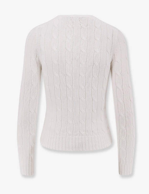 Load image into Gallery viewer, Ralph Lauren Womens Cable Knit Cotton Sweater - White
