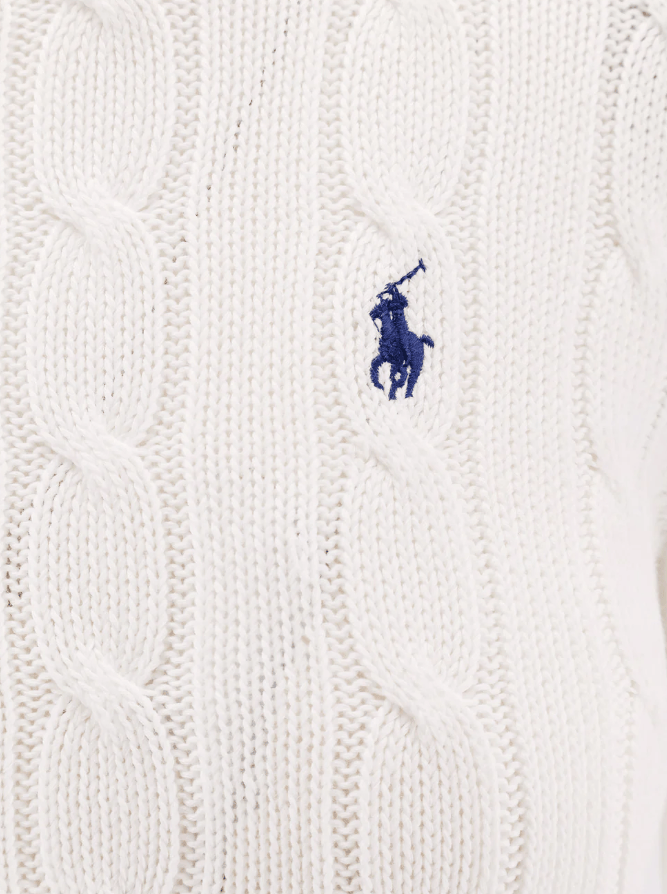 Load image into Gallery viewer, Ralph Lauren Womens Cable Knit Cotton Sweater - White
