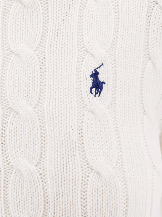 Ralph Lauren Womens Cable Knit Cotton Sweater - White