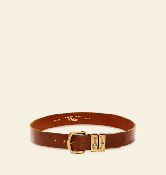 RM Williams 1 1/2" Drover Belt Gold Buckle - Caramel