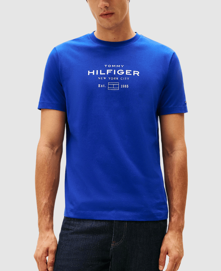 Load image into Gallery viewer, Tommy Hilfiger Mens Stack Graphic Tee - Wedge Blue
