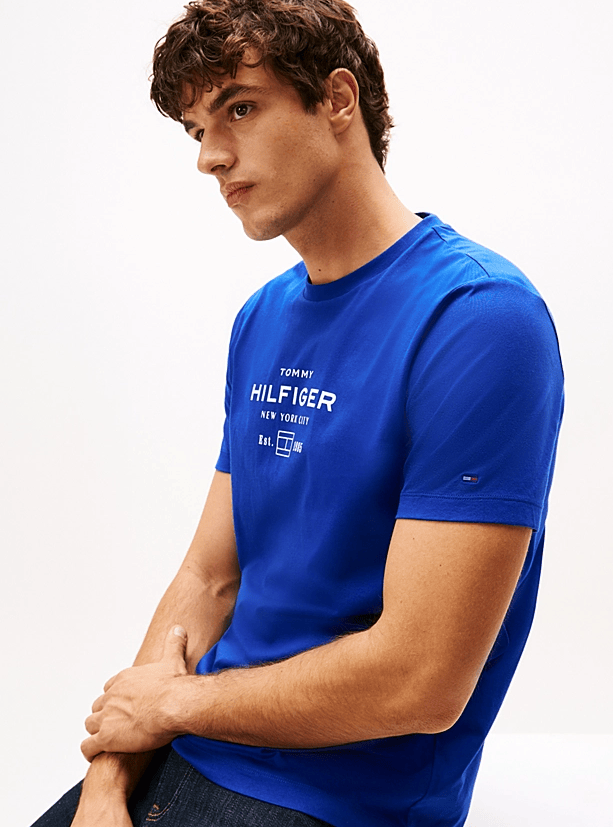 Load image into Gallery viewer, Tommy Hilfiger Mens Stack Graphic Tee - Wedge Blue
