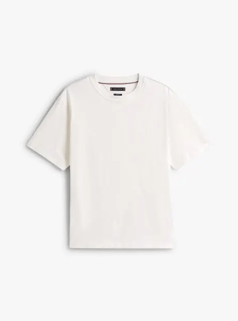 Tommy Hilfiger Mens Small Crest Graphic Tee - Ecru