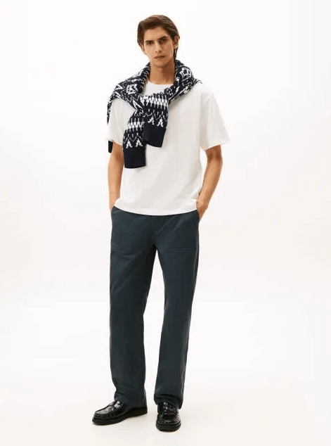 Tommy Hilfiger Mens Small Crest Graphic Tee - Ecru