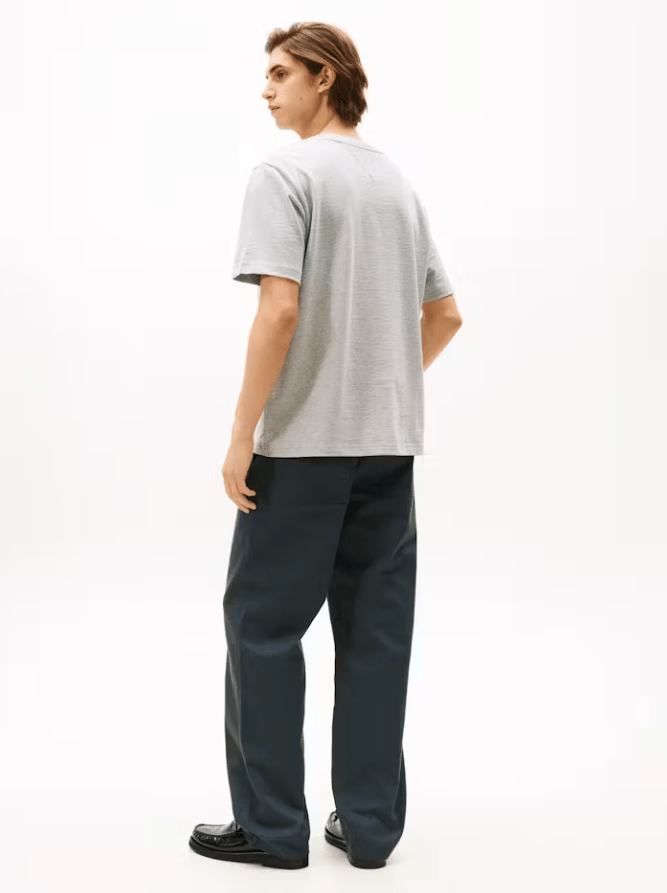 Load image into Gallery viewer, Tommy Hilfiger Mens Small Crest Graphic Tee - Light Grey/Marbled Heather
