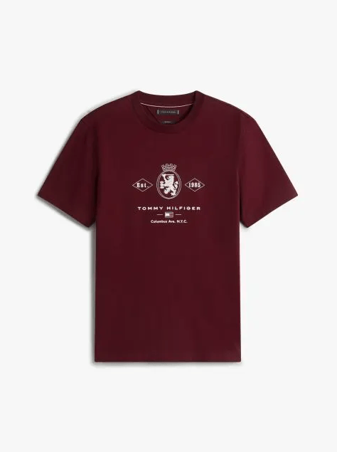 Tommy Hilfiger Mens Diamond Crest Tee - Deep Burgundy