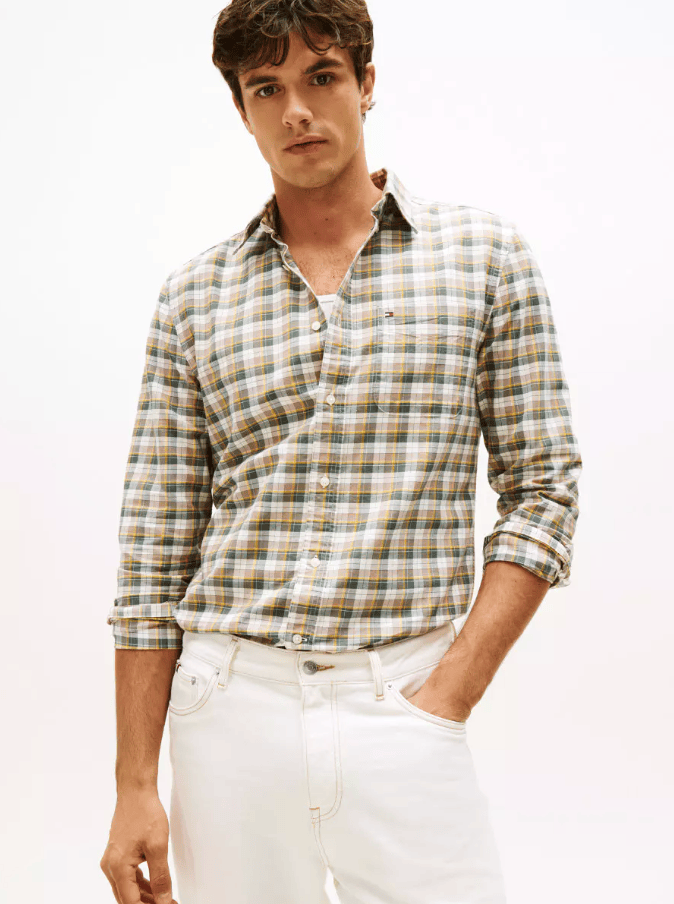 Load image into Gallery viewer, Tommy Hilfiger Mens Heritage Oxford Tartin Shirt - Coastal Taupe/Check
