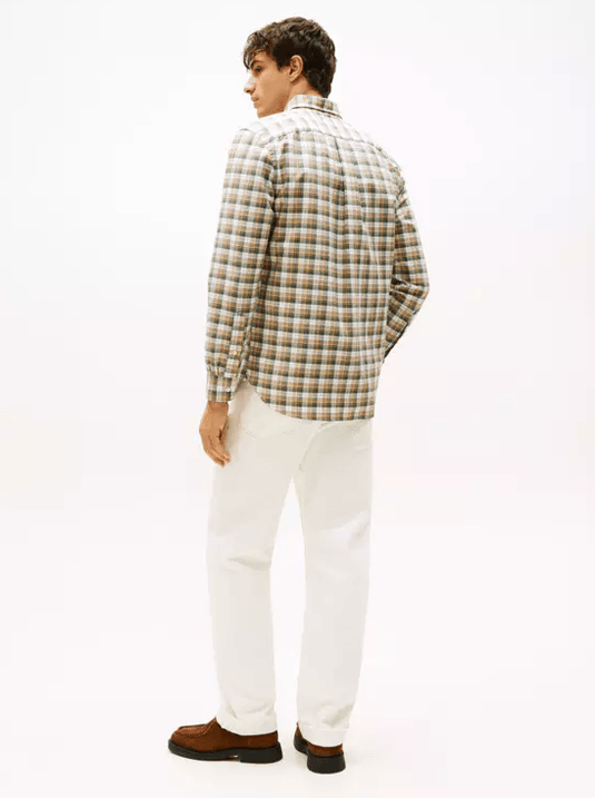 Tommy Hilfiger Mens Heritage Oxford Tartin Shirt - Coastal Taupe/Check