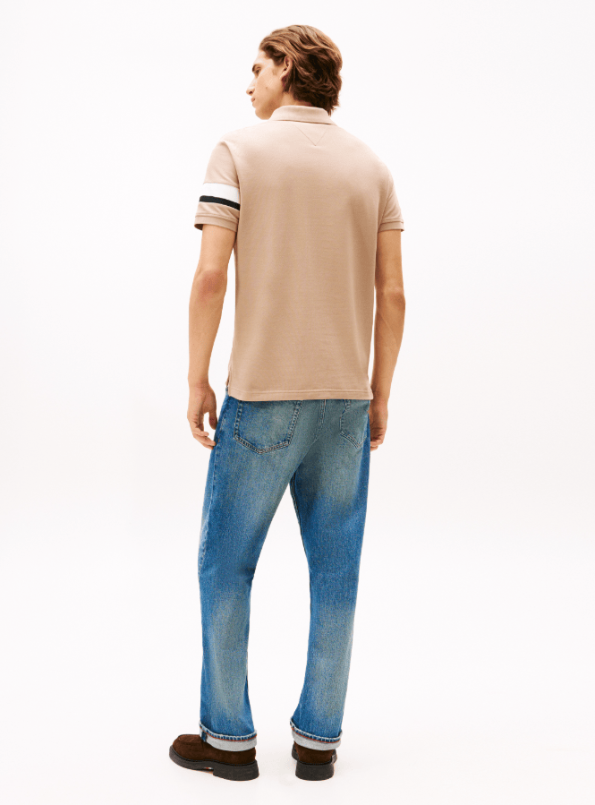 Load image into Gallery viewer, Tommy Hilfiger Mens RBW Sleeve Tape Polo - Coastal Taupe
