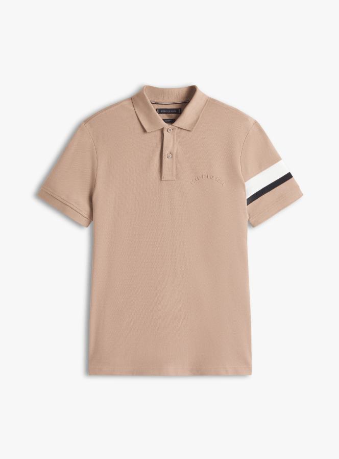 Load image into Gallery viewer, Tommy Hilfiger Mens RBW Sleeve Tape Polo - Coastal Taupe
