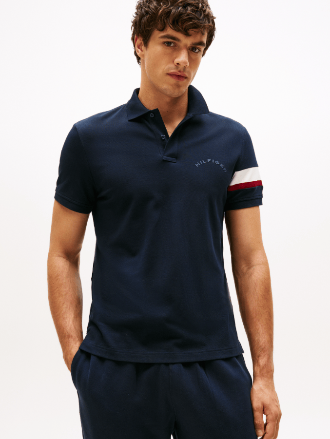 Load image into Gallery viewer, Tommy Hilfiger Mens RBW Sleeve Tape Polo - Desert Sky
