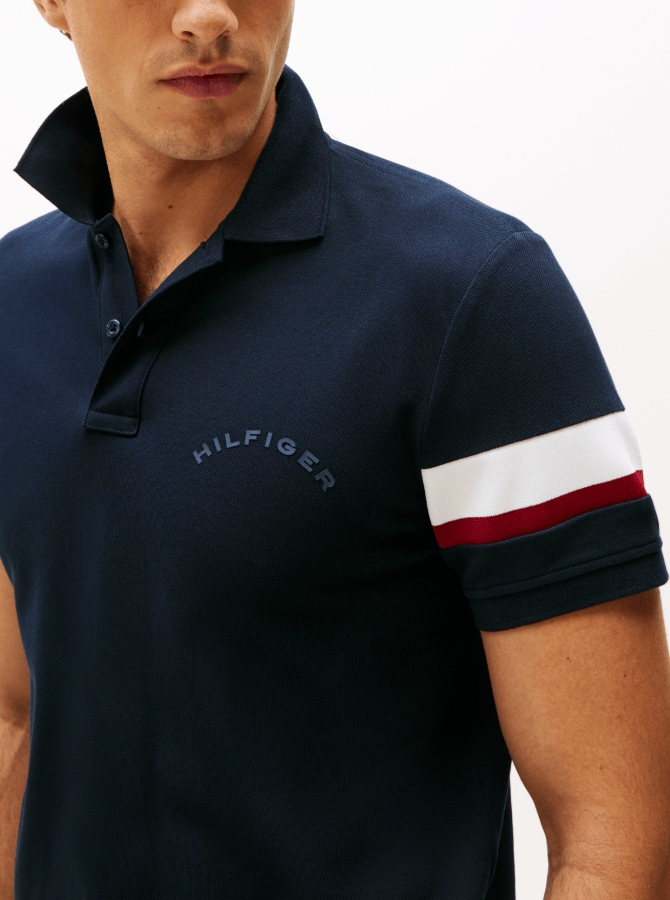 Load image into Gallery viewer, Tommy Hilfiger Mens RBW Sleeve Tape Polo - Desert Sky
