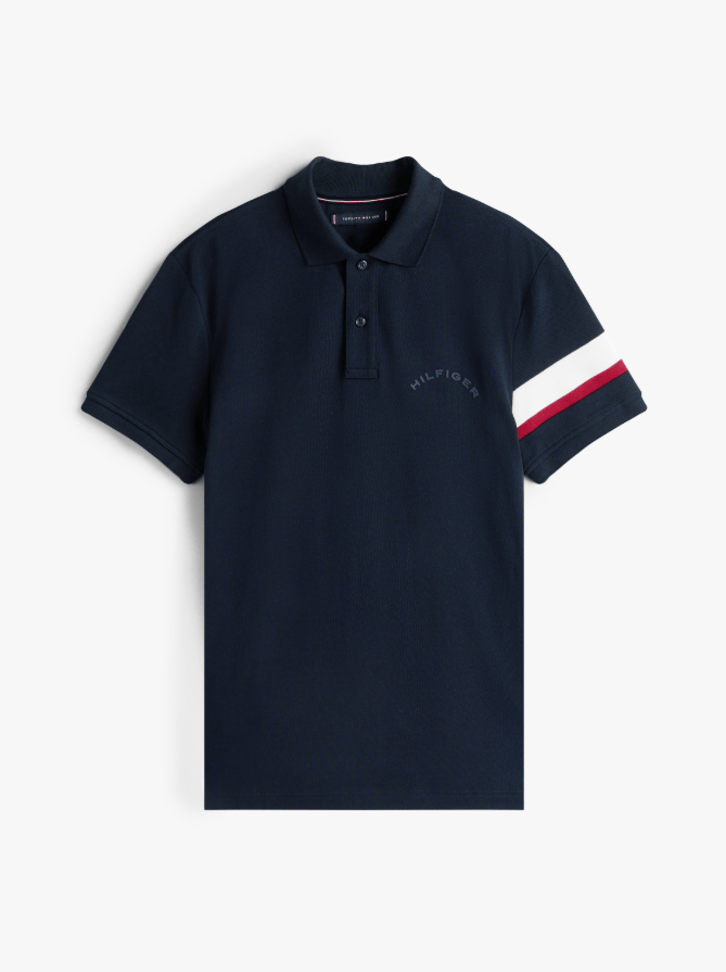 Load image into Gallery viewer, Tommy Hilfiger Mens RBW Sleeve Tape Polo - Desert Sky

