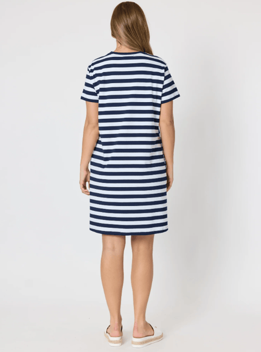 Threadz Womens Red Bow Stripe Dress