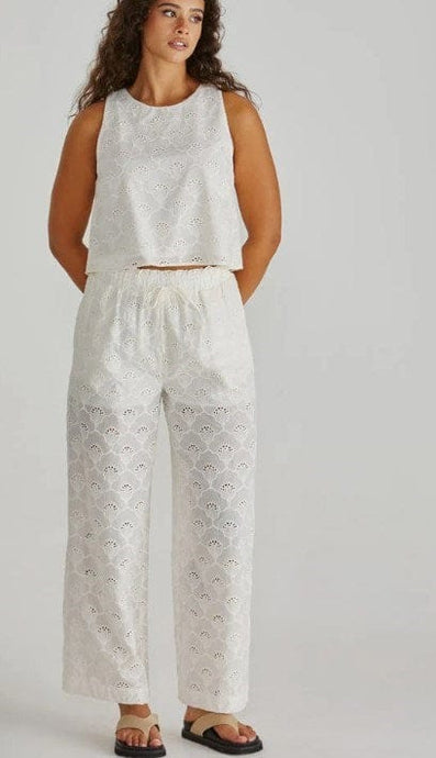 Sass Womens Zimmy Broderie Pant