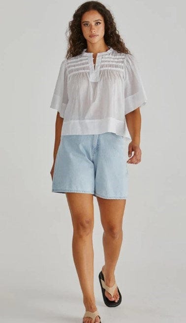 Load image into Gallery viewer, Sass Womens Pammi Ruffle Yoke Blouse
