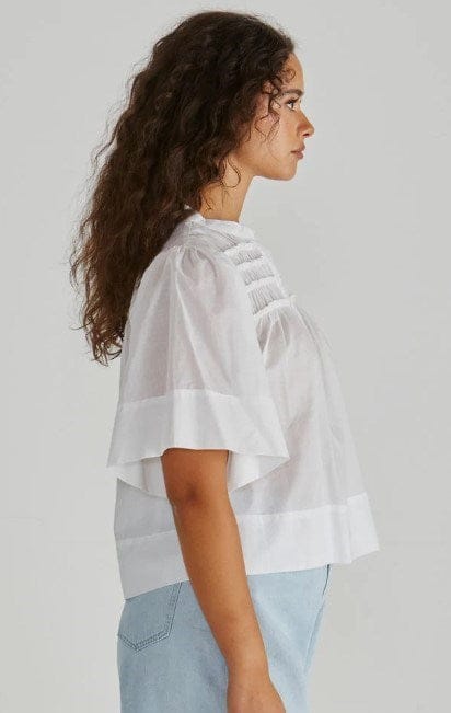 Sass Womens Pammi Ruffle Yoke Blouse