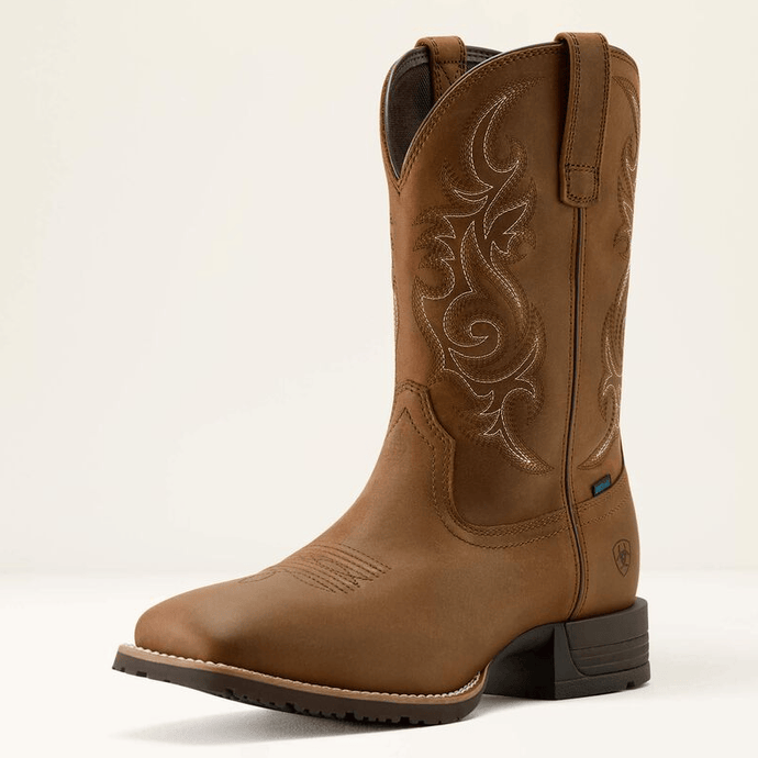 Ariat Mens  Hybrid Ranchway H20 Boot - Distressed Brown