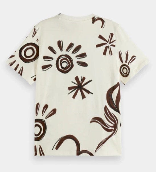 Load image into Gallery viewer, Scotch &amp; Soda Womens Regular Fit Short Sleeve Printed T-Shirt - Beige
