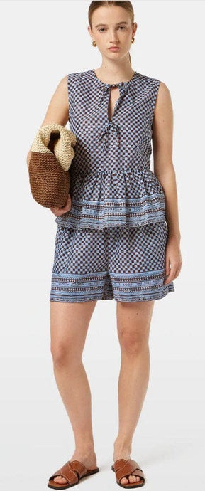 Scotch & Soda Womens High Rise Lurex Stripe Printed Shorts