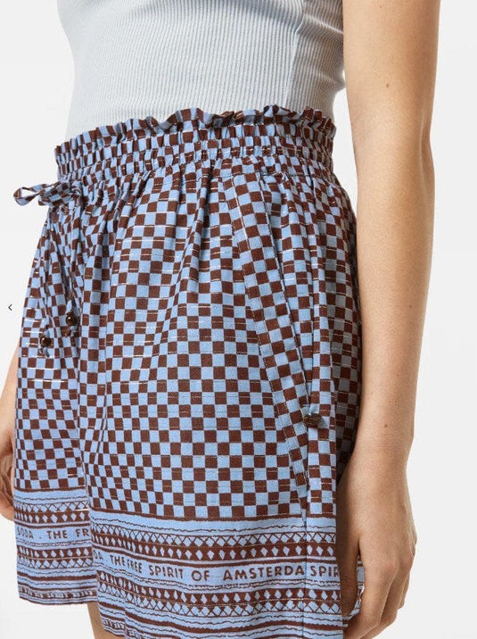 Scotch & Soda Womens High Rise Lurex Stripe Printed Shorts