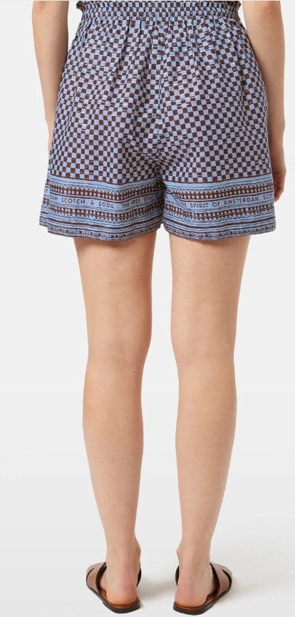 Scotch & Soda Womens High Rise Lurex Stripe Printed Shorts