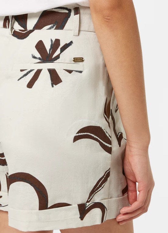Load image into Gallery viewer, Scotch &amp; Soda Womens High Rise Linen Printed Shorts
