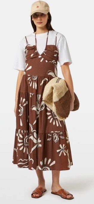 Scotch & Soda Womens Seersucker Midi Dress