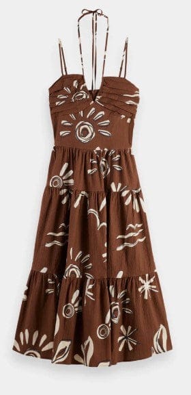 Scotch & Soda Womens Seersucker Midi Dress