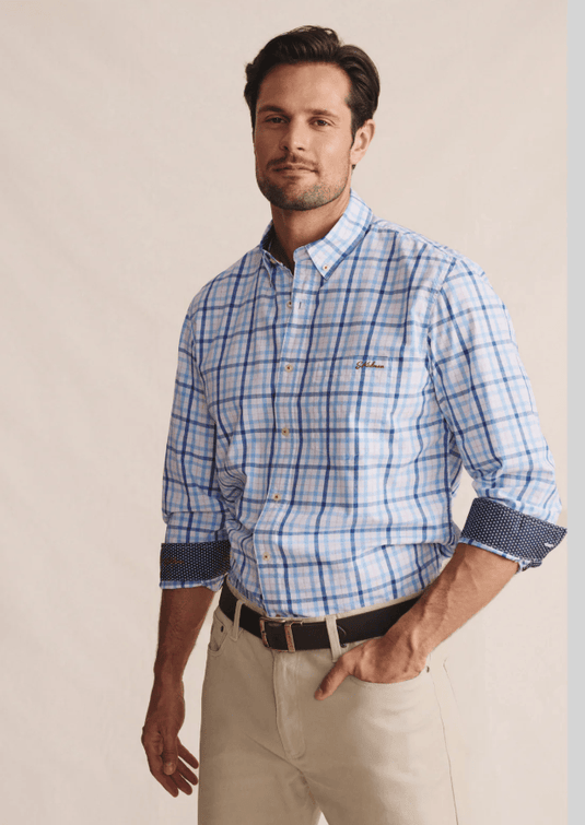 S. Kidman Mens Aberdeen Long Sleeve Shirt - Blue