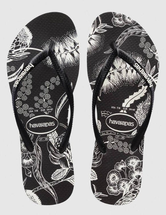 Havaianas Womens Slim B&W Native Thongs