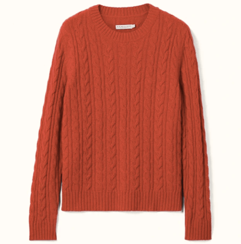 Load image into Gallery viewer, R. M. Willliams Womens Seaforth Long Sleeve Cable Knit - Cherry Red
