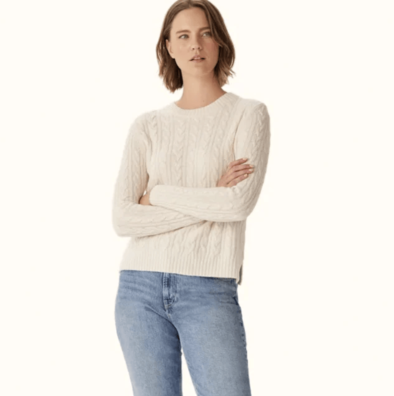 Load image into Gallery viewer, R. M. Willliams Womens Seaforth Long Sleeve Cable Knit - Cream
