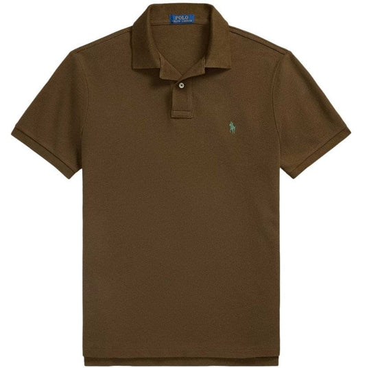 Polo Ralph Lauren Mens 100% Cotton Custom Slim Fit Knit Shirt - Brown