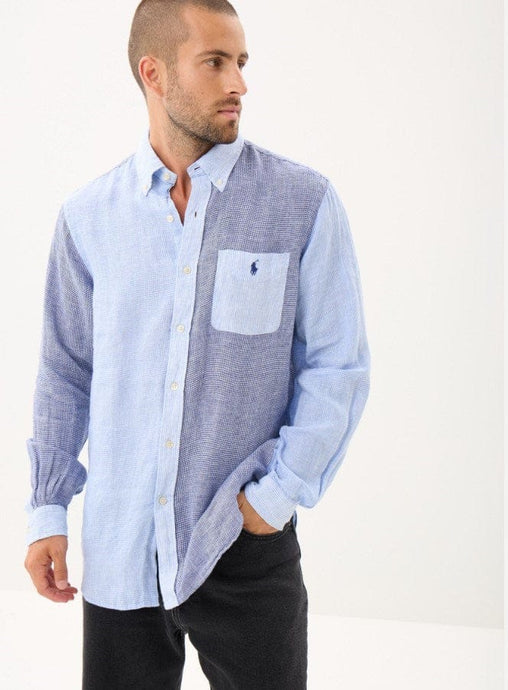 Polo Ralph Lauren Mens 100% Linen Classic Fit Woven Shirt - Blue