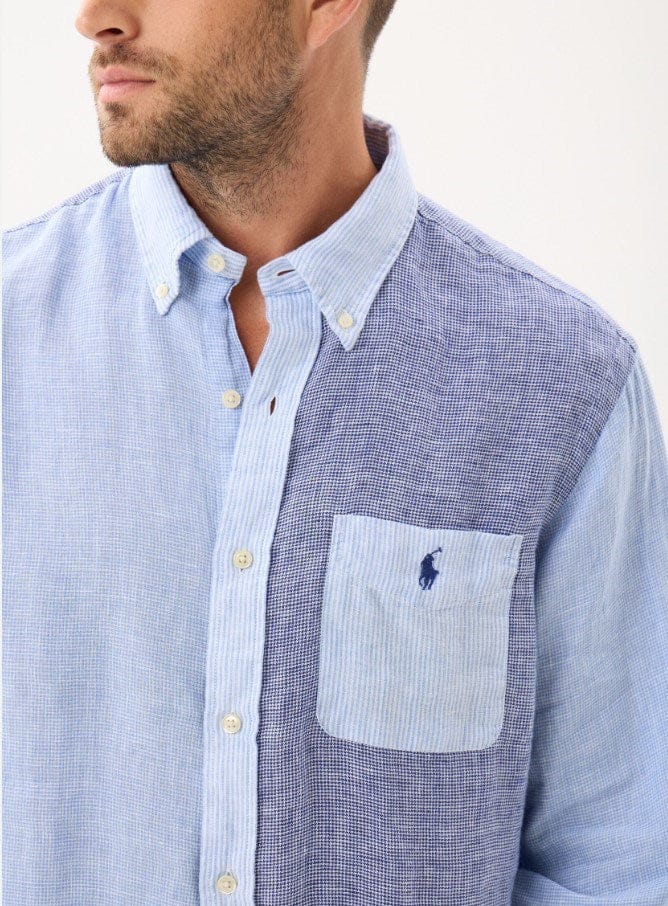 Load image into Gallery viewer, Polo Ralph Lauren Mens 100% Linen Classic Fit Woven Shirt - Blue
