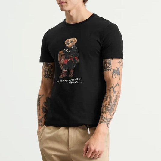 Polo Ralph Lauren Mens 100% Cotton Custom Slim Fit Knit T-Shirt - Black