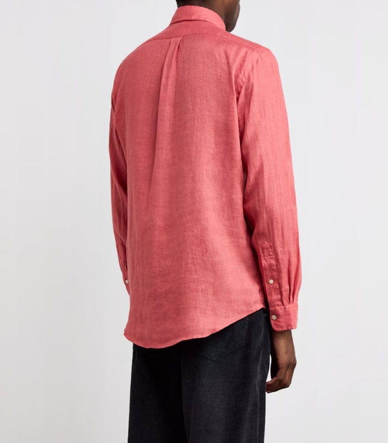 Load image into Gallery viewer, Polo Ralph Lauren Mens 100% Linen Custom Fit Woven Shirt - Red
