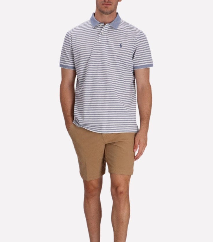 Load image into Gallery viewer, Polo Ralph Lauren Mens 100% Cotton Custom Slim Fit Short Sleeve Knit Shirt - Blue
