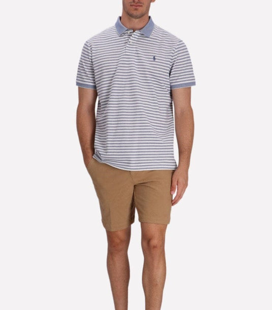 Polo Ralph Lauren Mens 100% Cotton Custom Slim Fit Short Sleeve Knit Shirt - Blue