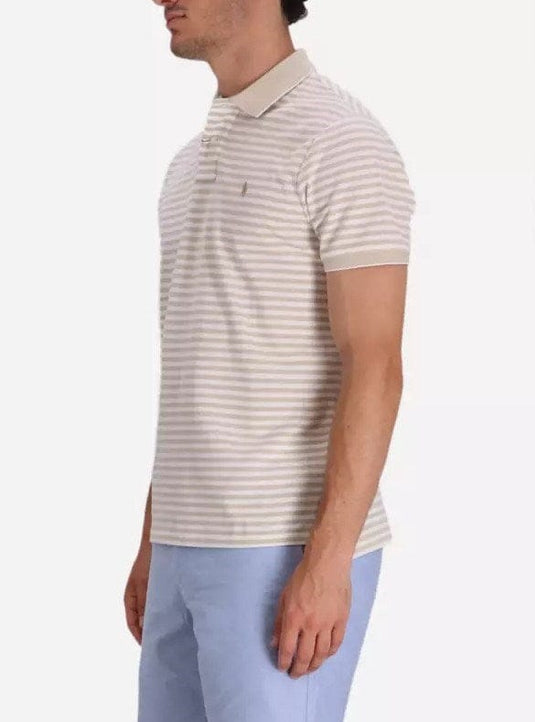 Polo Ralph Lauren Mens 100% Cotton Custom Slim Fit Short Sleeve Knit Shirt - Beige