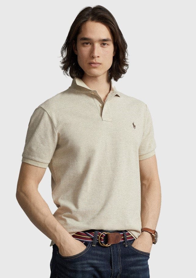 Load image into Gallery viewer, Polo Ralph Lauren Mens 100% Cotton Custom Slim Fit Short Sleeve Knit Shirt - Grey
