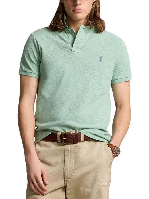 Polo Ralph Lauren Mens 100% Cotton Custom Slim Fit Short Sleeve Knit Shirt - Green
