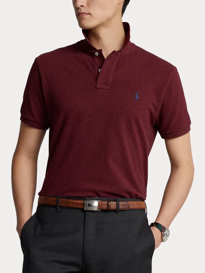Load image into Gallery viewer, Ralph Lauren Mens Custom Slim Fit Polo Shirt - Dark Red/Navy
